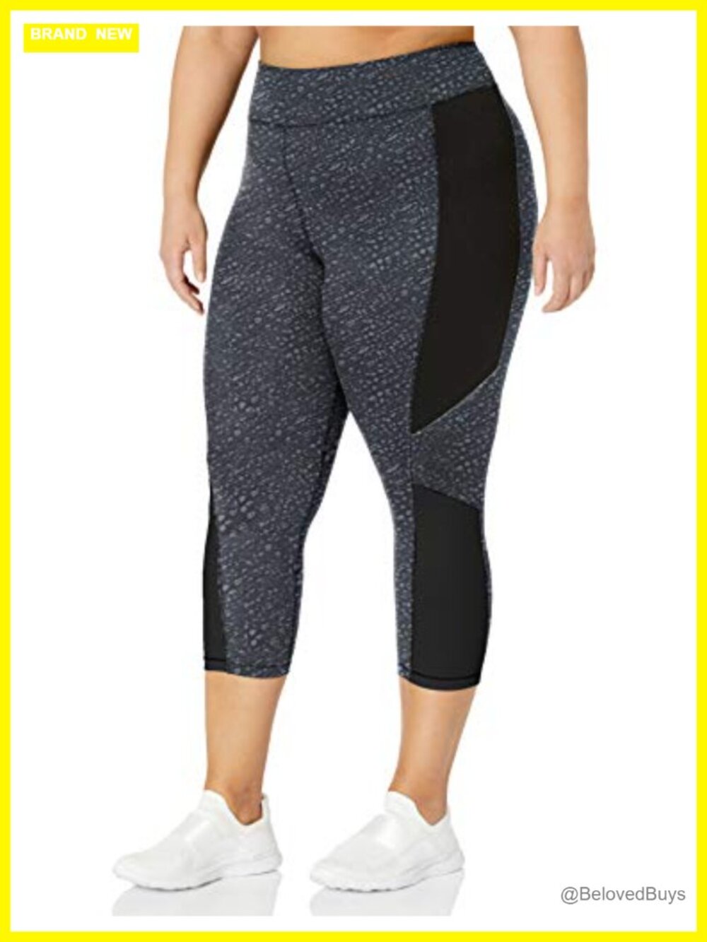 Active Pieced Stretch Capri High Rise Cropped Yoga Pants 20 Inseam
